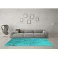 thumbnail image 3 of Ahgly Company Indoor Square Solid Turquoise Blue Modern Area Rugs, 8' Square, 3 of 4