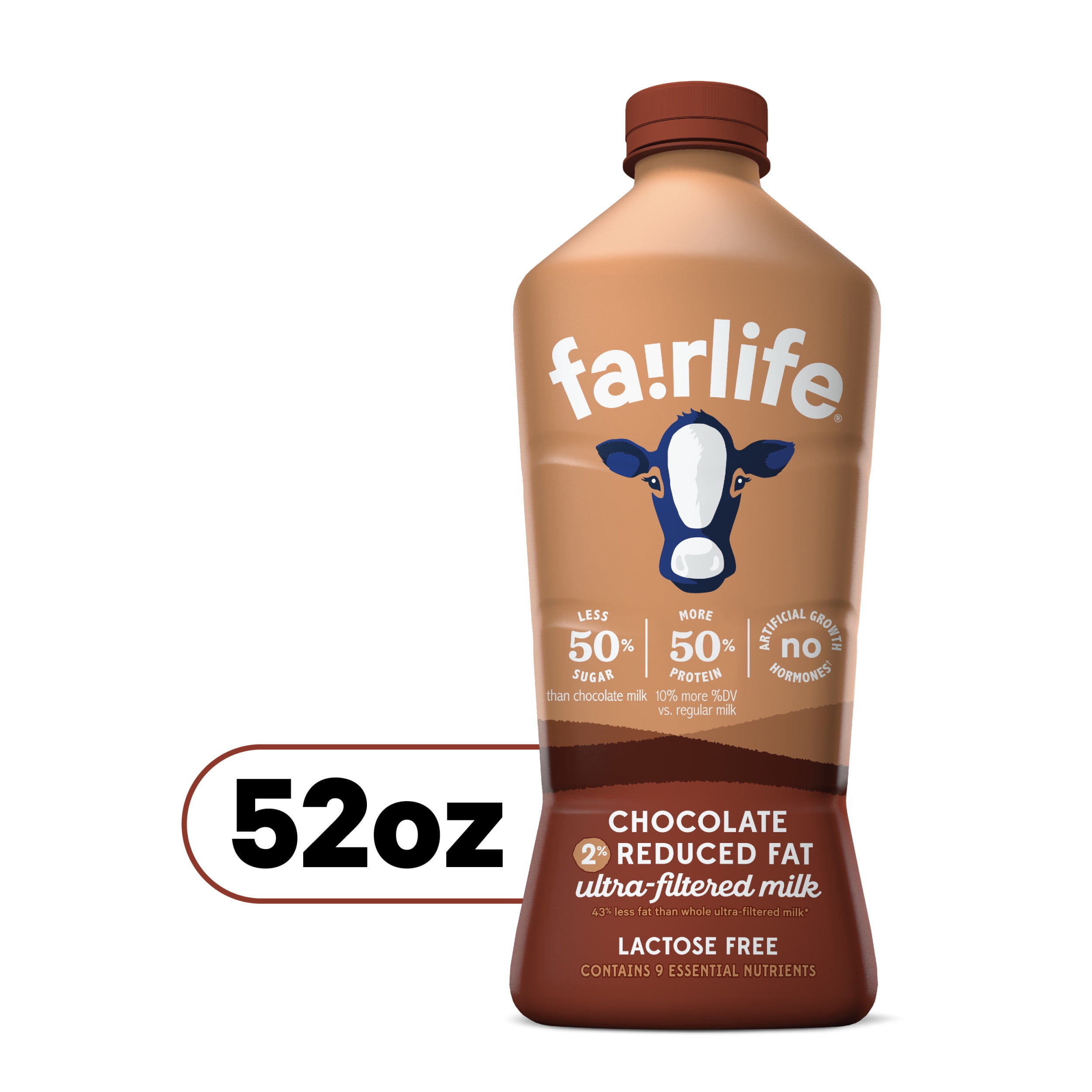 fairlife 2 Chocolate UltraFiltered Milk, Lactose Free, 52 fl oz