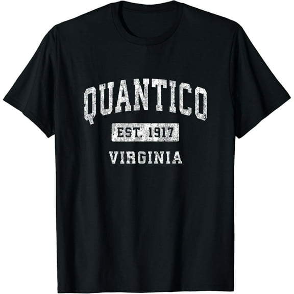 Quantico Virginia VA Vintage Established Sports Design T-Shirt