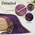 thumbnail image 2 of Purple Boho Floral Pillow Covers, Linen Long Throw Pillow Case, Vintage Ethnic Tribal Abstract Art Holiday Pillow Protector Decorative Cushion Cover for Living Room/Bedroom 12" x 20", 2 of 8