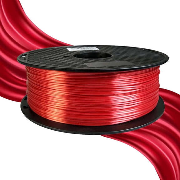 CC3D Silk Red PLA Filament 1.75 mm 1KG 3D Printer Filament Spool FDM 3D Printing Material Shiny Finish Silky PLA Glossy Metal Filament Metallic Red PLA
