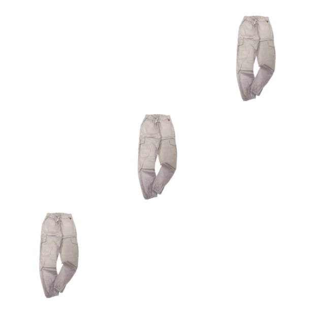 Pantalones de hombre Minnieouse Casual Color sólido Cordón Cintura media Oficina en casa Largo Blanco