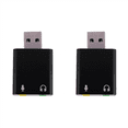 thumbnail image 1 of 2X 7.1-Channel Aluminum Alloy USB Sound Card Computer External Sound Card USB7.1 Sound Card Analog Sound Card,2 x 7.1 USB sound card,black, 1 of 8