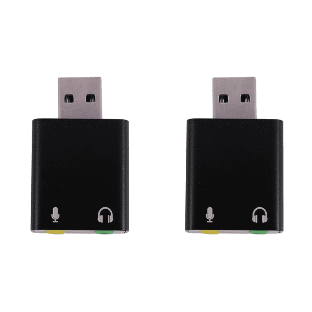 2X 7.1-Channel Aluminum Alloy USB Sound Card Computer External Sound Card USB7.1 Sound Card Analog Sound Card,2 x 7.1 USB sound card,black