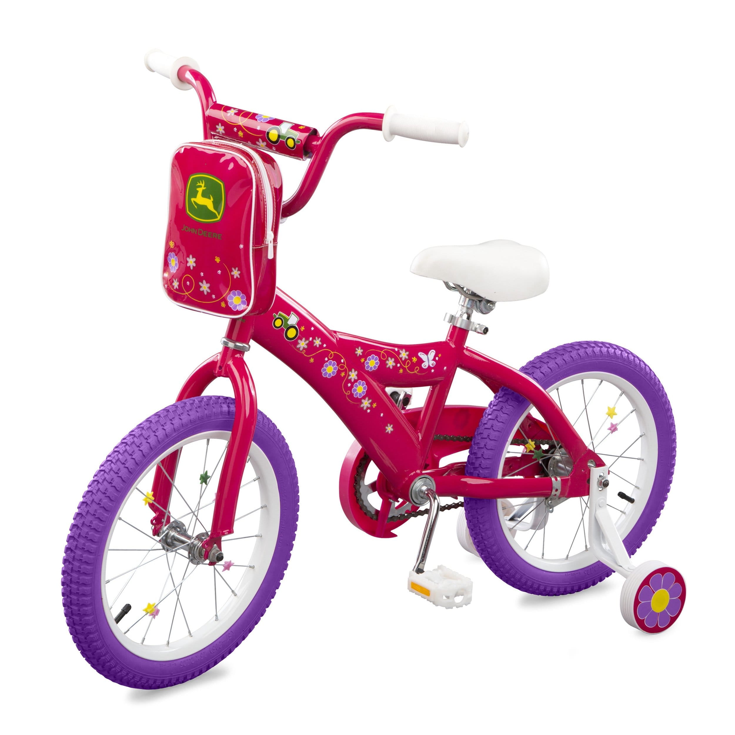pink bike with training wheels