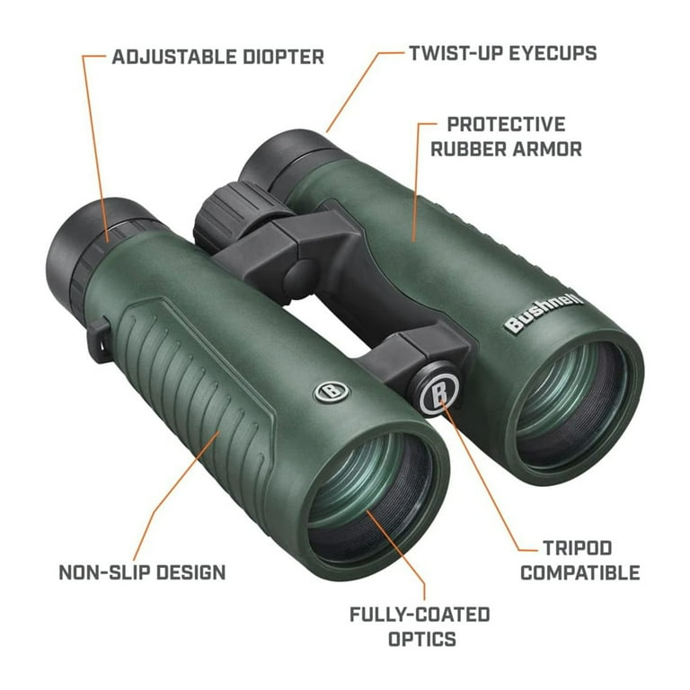 Bushnell Waterproof 10x42mm Excursion Roof Prism Binoculars, Green - Main Image