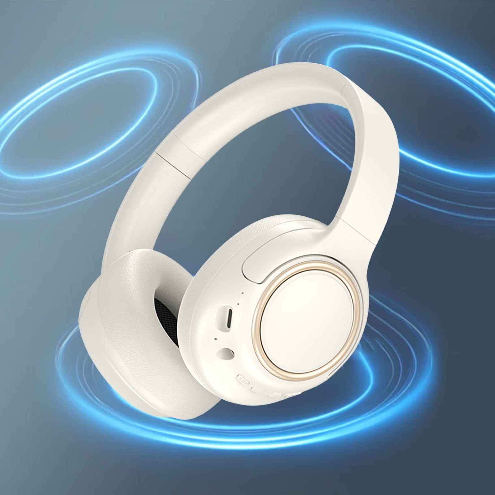 Over Ear Headphones Wireless 80H Playtime, Bluetooth Headphones Over Ear with 3 EQ Modes, Built-in ENC Mic,Deep Bass, HiFi Stereo Foldable 5.4 Bluetooth Headset for Phone PC Travel Gym Workout Office