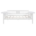 thumbnail image 5 of Full Size Daybed with 2-Side Small Folding Tables, Wooden Sofa Bed Frame with Three Sides Guardrails, Dual-use Daybed Suitable for Bedroom and Living Room, No Box Spring Required, White, 5 of 7