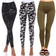 thumbnail image 1 of White Mark Leggings Mignons Extensibles Doux pour Femmes Lot de 3, 1 of 2
