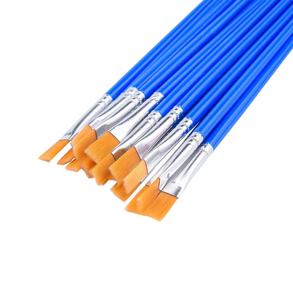 3 Set of 100 Pcs Flat Paint Brushes, Small Brush For Detail Painting