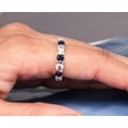 thumbnail image 4 of Blue Sapphire & Moissanite Full Eternity Wedding Band Ring Anniversary Gift For her Women Silver, 4 of 4