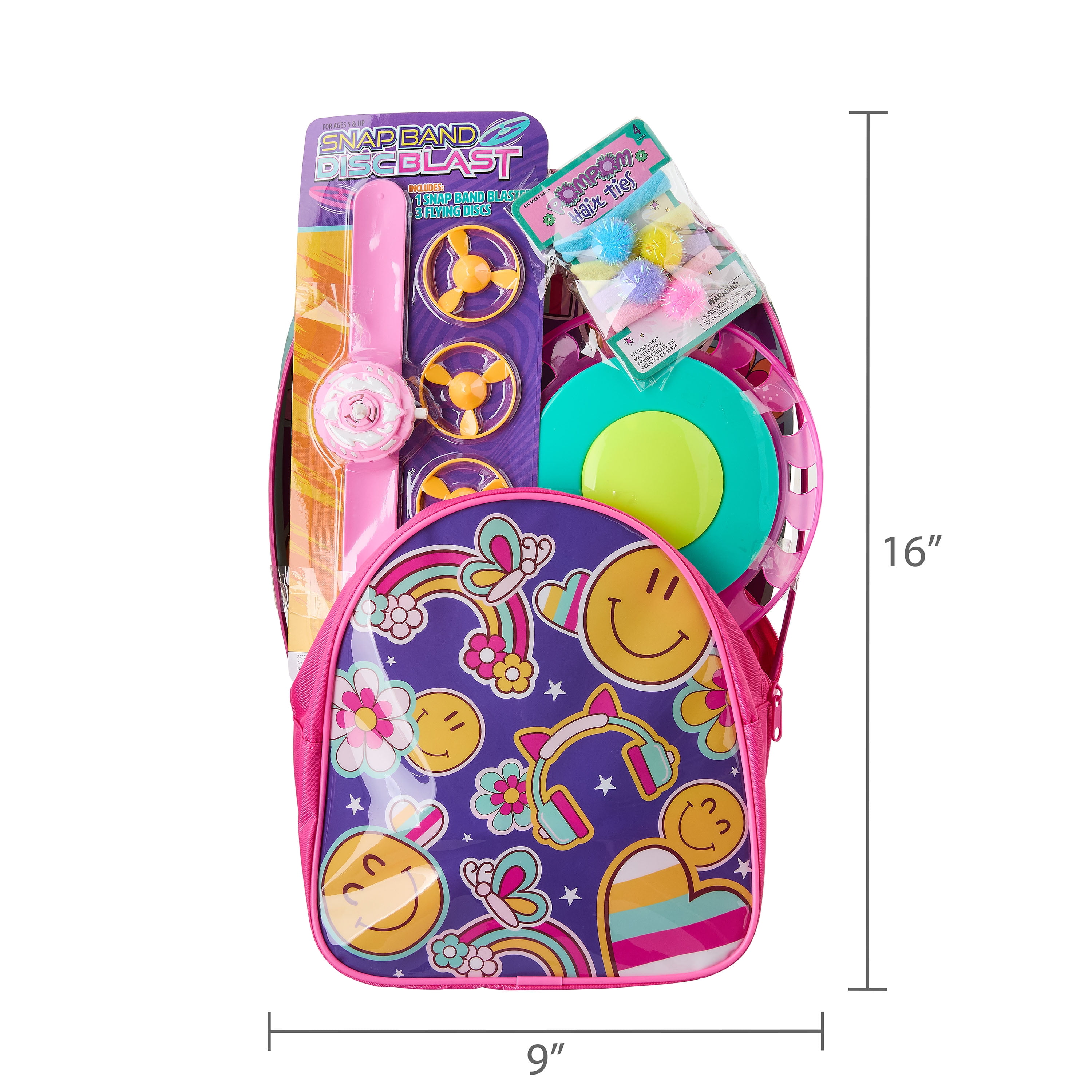 Prefilled Smiley Face Backpack Easter Basket Gift Set, by Wondertreats