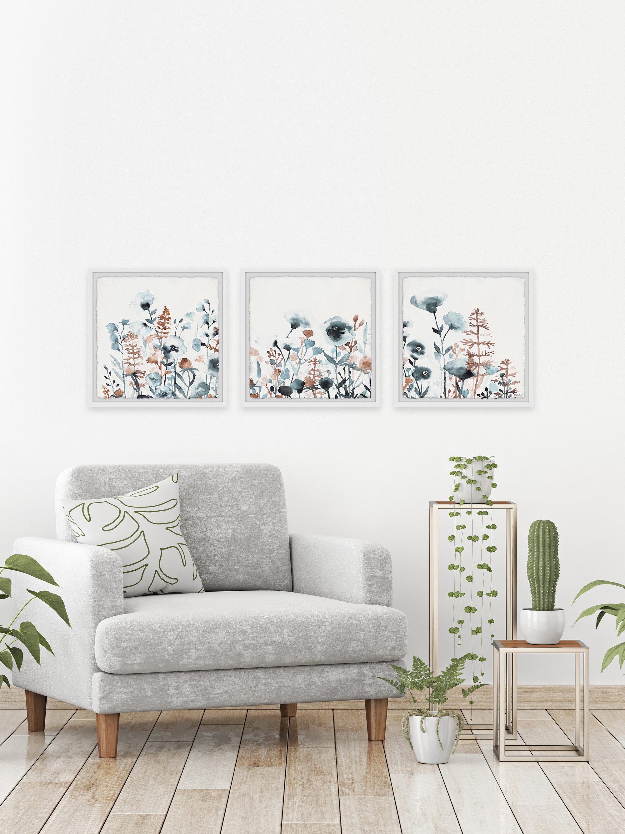 Marmont Hill Lovely Wildflowers Triptych, 18" x 54"