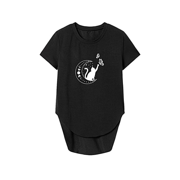 Camiseta para mujer, ropa de verano para mujer, camisetas suaves de verano para mujer para viaje a pie L