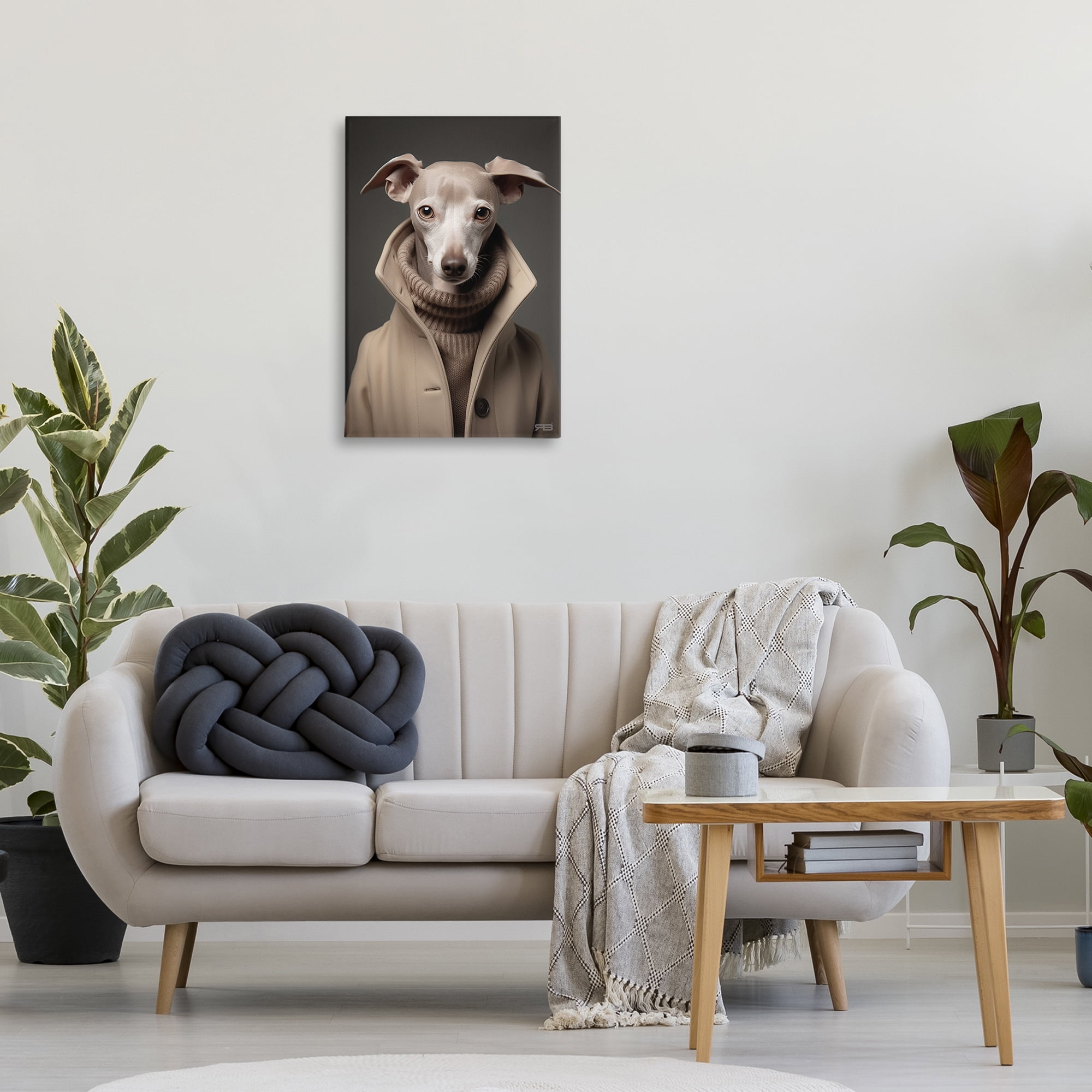 Stupell Industries Chic Fashion Greyhound Animals & Insects Painting Gallery Wrapped Canvas Art Print Wall Art, 20 x 30