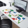 thumbnail image 2 of Long Mouse Pads for Desk,White Colorful Dinosaurs Pattern Desk Mats on Top Of Desks, Desk Mouse Pad Extra Large with 3mm Non-Slip Base and Stitched Edge for Gaming,Office,Work,Home 31.5"x11.8", 2 of 6