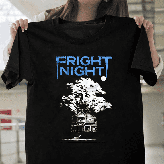 Fright Night 80s Horror Movie Slasher Vampire Cult Film Art Unisex T-Shirt, for men & women, up to size 5XL.