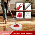 thumbnail image 6 of TidyBliss Spin Mop Replacement Heads 2 Pack with Triangle Base and 58 inches Long Handle for EasyWring 1 Tank System, 6 of 8