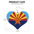 thumbnail image 3 of Fashion Art Leather Earrings For Women Arizona Flag Logo Double-Sided Heart Dangle Drop Earrings, 3 of 7
