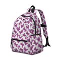 thumbnail image 2 of Butterfly and Floral Purple Pattern Cute School Backpack with Padded Back and Adjustable Shoulder Straps 13.4"x11"x4.7", 2 of 5