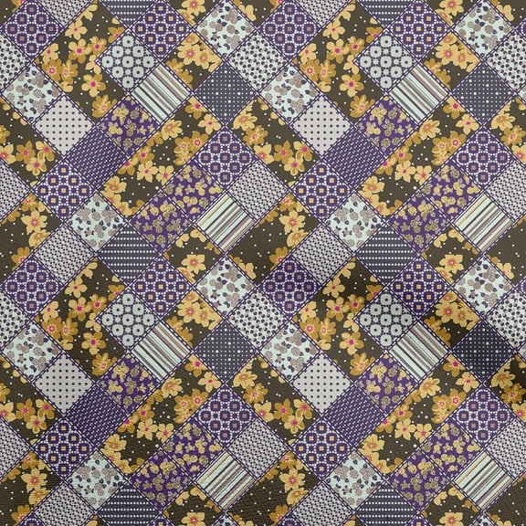 oneOone Velvet Mocha Brown Fabric Floral Fabric For Sewing Printed Craft Fabric By The Yard 58 Inch Wide