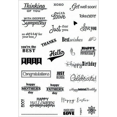 Hot Off The Press Acrylic Stamps 3X5 Sheet-Just A Little Greeting Multi-Colored
