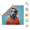 thumbnail image 2 of Dish Drying Mat, Cool Dog In Hoodie Highly Absorbent Drying Matt Kitchen Counter, Dish Mat Drying Pad Dishes Drainer Mats for Kitchen Counter or Sink, 16 x 18 inch, 2 of 6