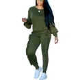 thumbnail image 1 of Akmipoem Women 2 Piece Sweatsuits Ruffle Pullover Sweatshirts Jogger Pants Sets Tracksuit, 1 of 6