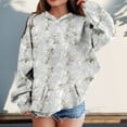 thumbnail image 2 of XDDLITP Camo Hoodie for Girls Kids Maple Leaf Print Long Sleeve Sweatshirts Plus Size Drop Shoulder Loose Fit Pullover with Pocket,Gray 130, 2 of 6