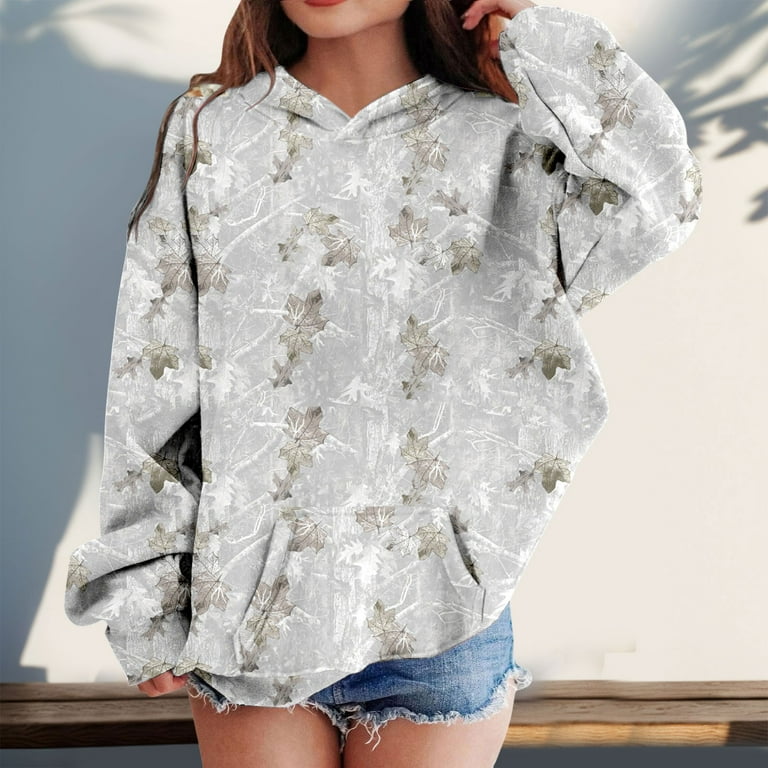 XDDLITP Camo Hoodie for Girls Kids Oversized Hooded XDDLITP Camo Hoodie for Girls Kids Oversized Hooded