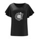 thumbnail image 4 of Camiseta informal para mujer, blusa estampada con volantes, manga corta, cuello en V, Tops Fridja  ghk6774, 4 of 5