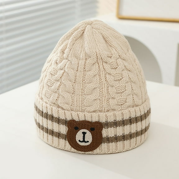 Wancir Cute Bear Baby Beanie Baby Boys Hat Infant Toddler Winter Knitted Beanies for Girls