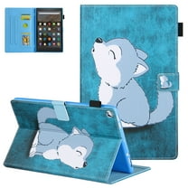 Allytech Fire HD 8 Case (8th/7th/6th Generation, 2018/2017/2016 Released), PU Leather Slim Fit Shell Auto Sleep Wake Lightweight Shockproof Book Style Multi Angle Stand, Wolf