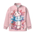 thumbnail image 4 of Uorisanigo Cute Axolotl Quarter Zip Pullover Sweatshirts for Girls, Oversized Long Sleeve Lapel Zipper Sweatshirt, Soft Workout Shirts Athletic Tops for Vacation Shopping Exercise Wear, 4 of 7