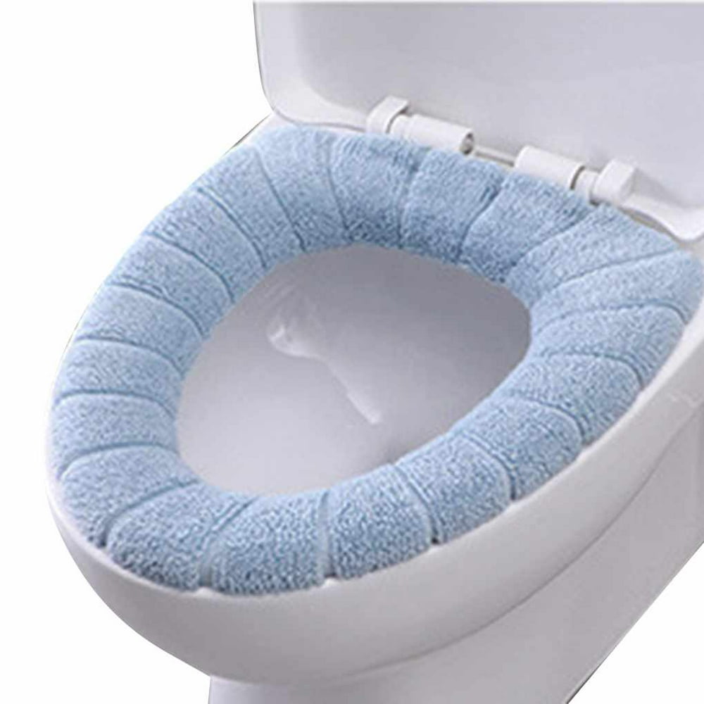 Bathroom Soft Thicker Warmer Stretchable Washable Cloth Toilet Seat Cover Closestool Pads