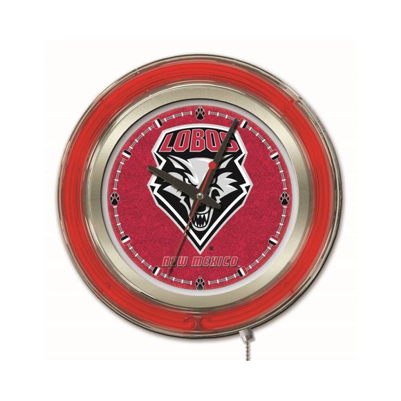 Holland Bar Stool Co. University of New Mexico 15" Double Neon Wall Clock