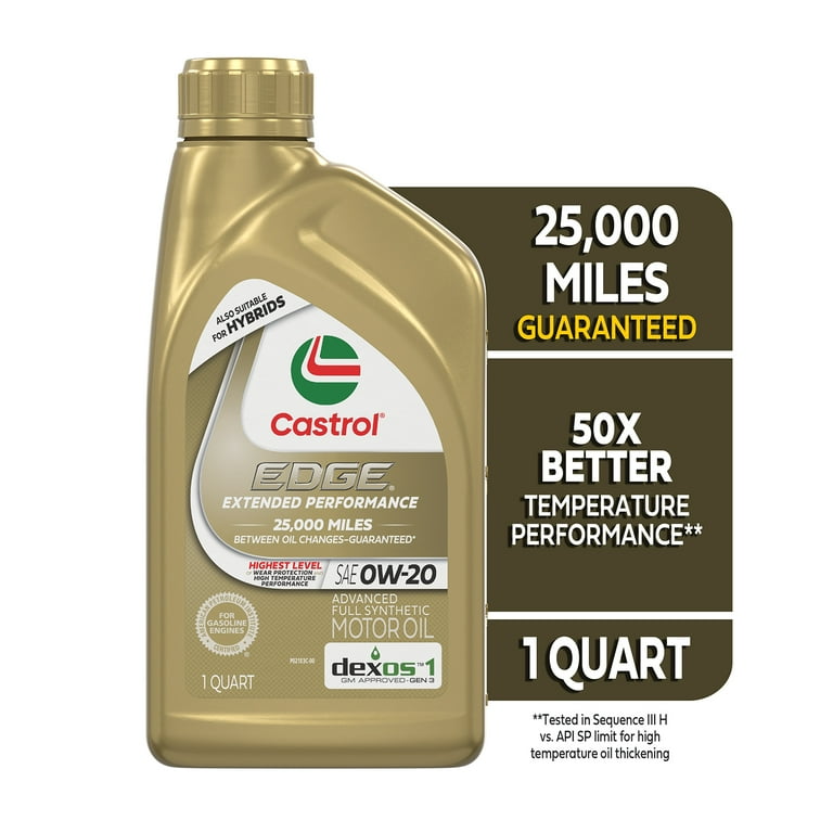 EDGE Extended Perf 0W-20 Quart - High Wear Protection - Walmart.com