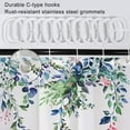 thumbnail image 5 of Green and Blue Eucalyptus Shower Curtain, Watercolor Spring Plant Leaves with Floral Shower Curtain Waterproof Fabric Shower Curtain Set with Hooks, 72x72 Inch, 5 of 6