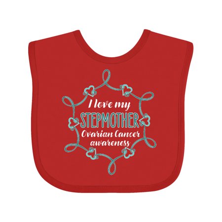 

Inktastic I Love My Stepmother Ovarian Cancer Awareness Gift Baby Boy or Baby Girl Bib