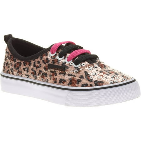 Airspeed Girls' Leopard Sequin Lace Up Sneakers