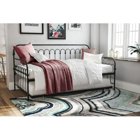Black Daybed Trundle - Novogratz Bright Pop Metal Daybed and Trundle Twin, Multiple Colors