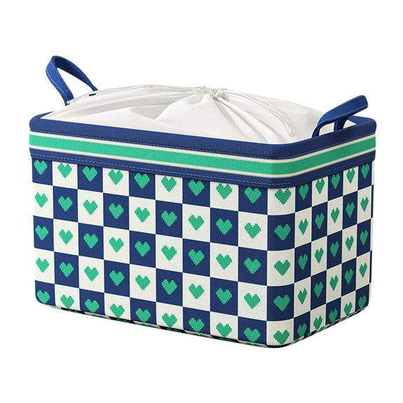 Mikilon Storage Bins Bags, Large Capacity Clothes Storage Bins Foldable Closet Containers with H and les Thick Fabric for Blanket Comforter, Green