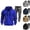 Blue, variant on Men's Winter Multi Pocket Zipper Sweatshirt 2 Piece Set Personalized Sweatpants Casual Sweatsuits Hoodie