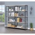 thumbnail image 1 of Benzara BM159421 Contemporary Style Wood & Metal Open Bookcase, Gray, 1 of 1