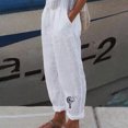 thumbnail image 2 of Moda Mujer Verano Casual Suelto Algodón Y Lino Bolsillo Impresión Pantalones Pantalones Odeerbi ODB-6, 2 of 5