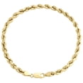 thumbnail image 2 of 10K Yellow Gold 5mm Hollow Diamond Cut Rope Link Bracelet Lobster Clasp 9 Inch, 2 of 3