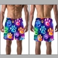 thumbnail image 3 of luoweisi Men's Beach Shorts Quick Dry Swim Trunks with Mesh Lining Dog Paw Prints XL, 3 of 5