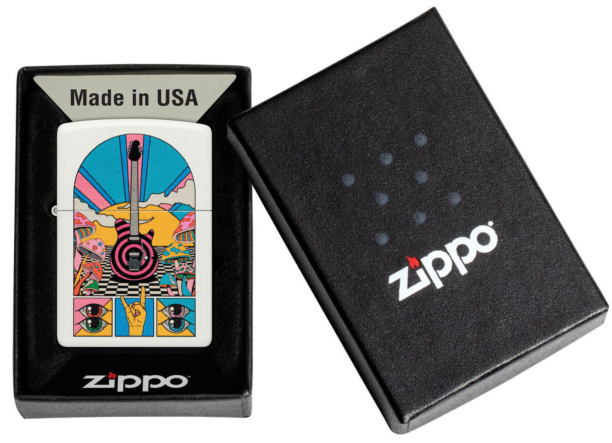 Zippo Retro Music Design White Matte Pocket Lighter