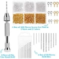 thumbnail image 2 of Kit de Herramientas de Resina con 2 Pieza de Broca Manual de Tornillo de Fijación 20 Piezas de Broca Y 800 Piezas de Pernos de Ojo de Tornillo para Hacer Colgantes de DIY, 2 of 8