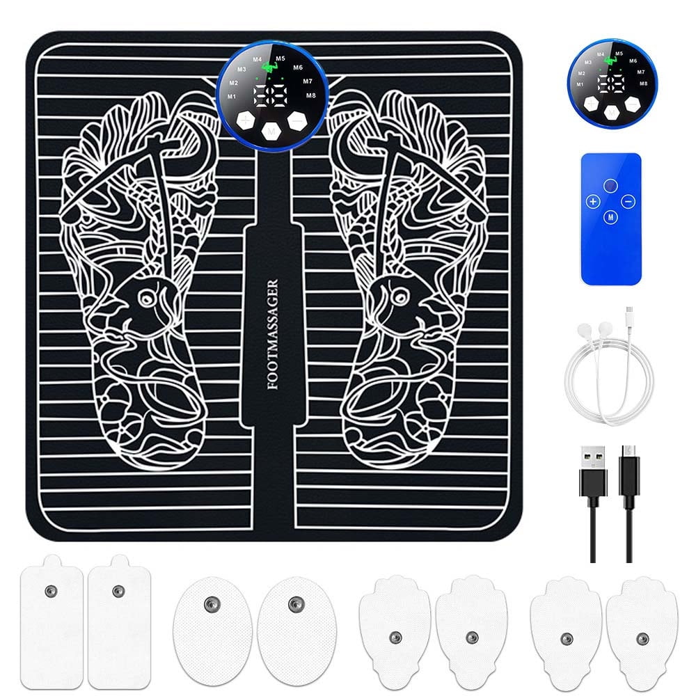 Ibear Portable Foot Massage Pad Electric Foot Massager Foot and Leg 2 in 1 Dual Output